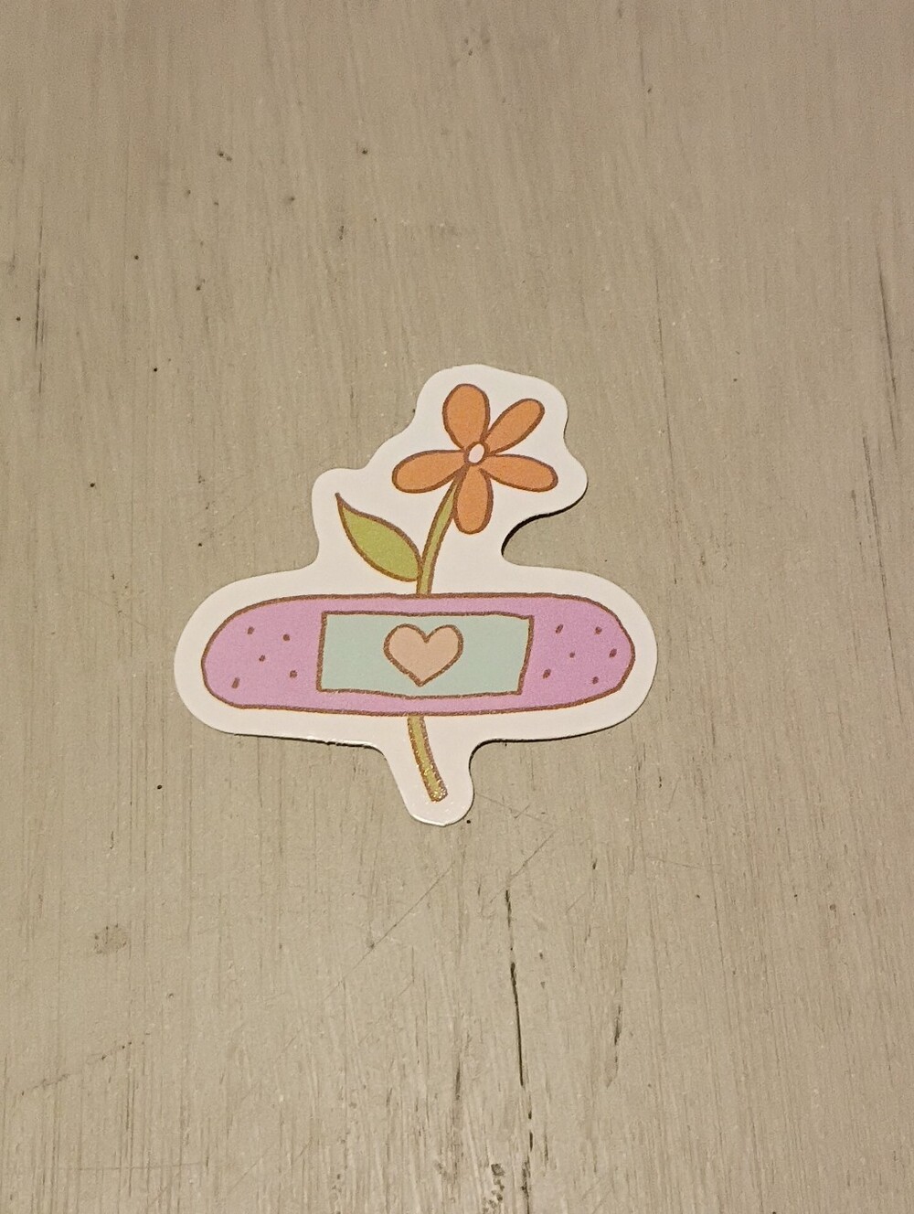10/$10 Sticker Decal - Orange Flower - Pink Bandaid w/ Heart - Brand New